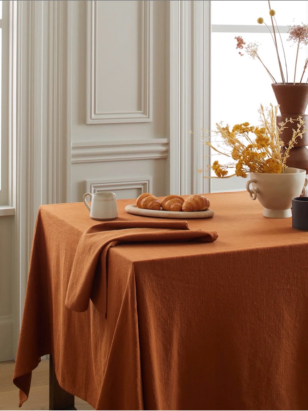 Quince Organic Cotton Terracotta Tablecloth 70x108 (417)
